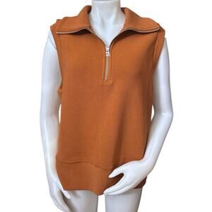 Varley Bonnie 1/2 Zip Tank Mobi Mocha Size M